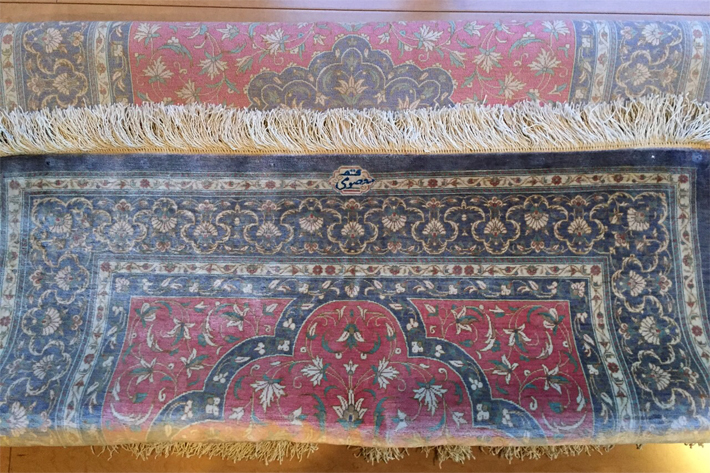 クム産シルク絨毯　ペルシャ絨毯「麻布」