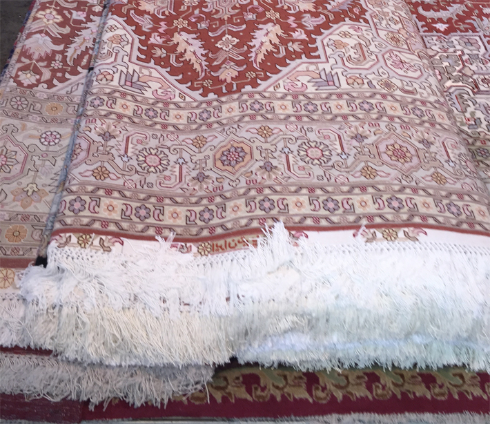 タブリーズ産シルク・ウール絨毯　ペルシャ絨毯「麻布」