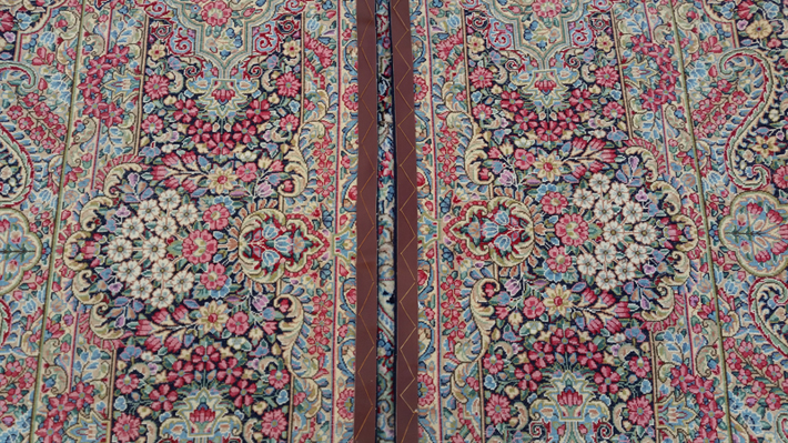 ケルマン産シルク・ウール絨毯　ペルシャ絨毯「麻布」